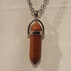 Goldstone Crystal Pendant Necklace